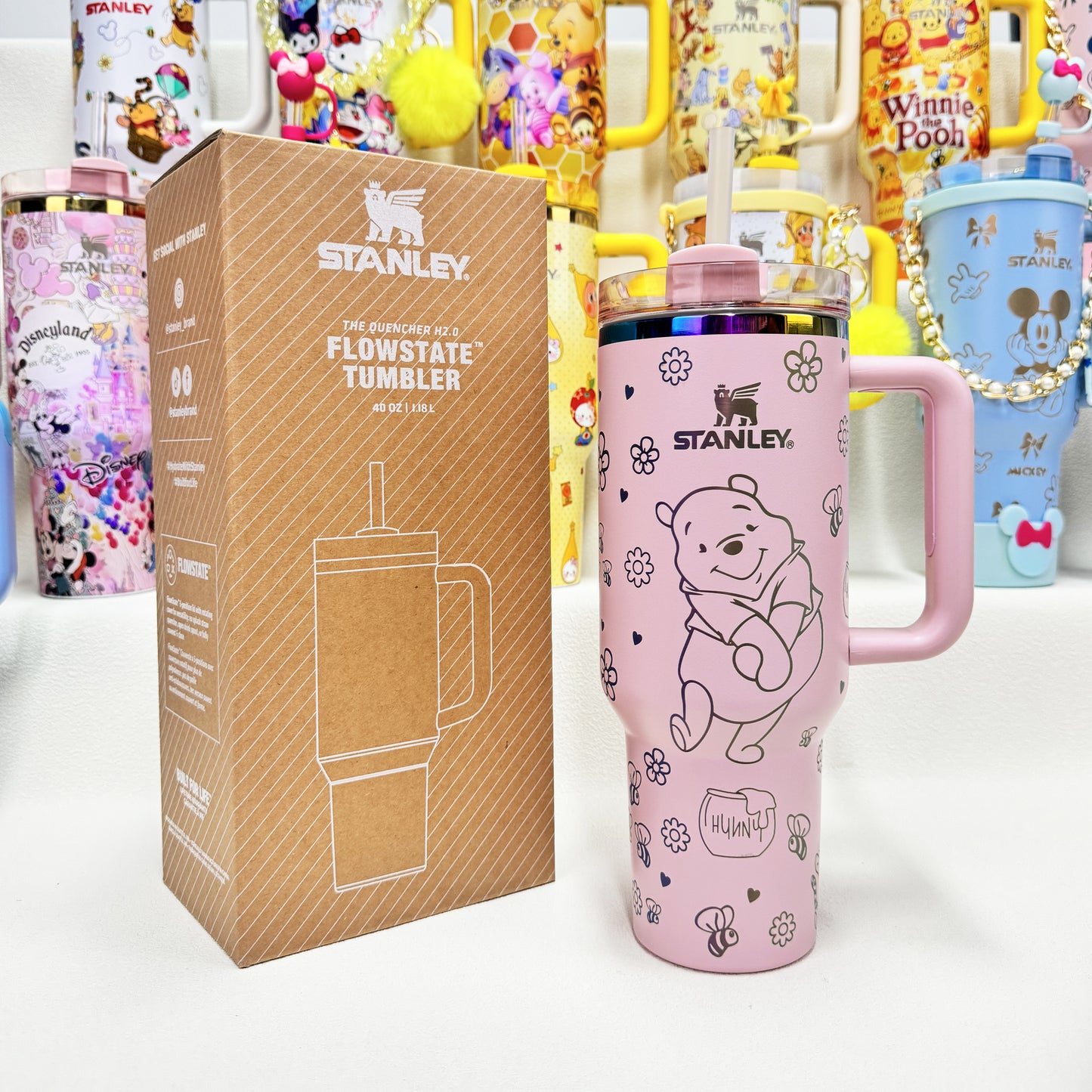 🔥40oz Pop Mart Twinkle Twinkle & Winnie The Pooh Stanley Tumbler, Disney Collection, Factory Direct Mixed Wholesale