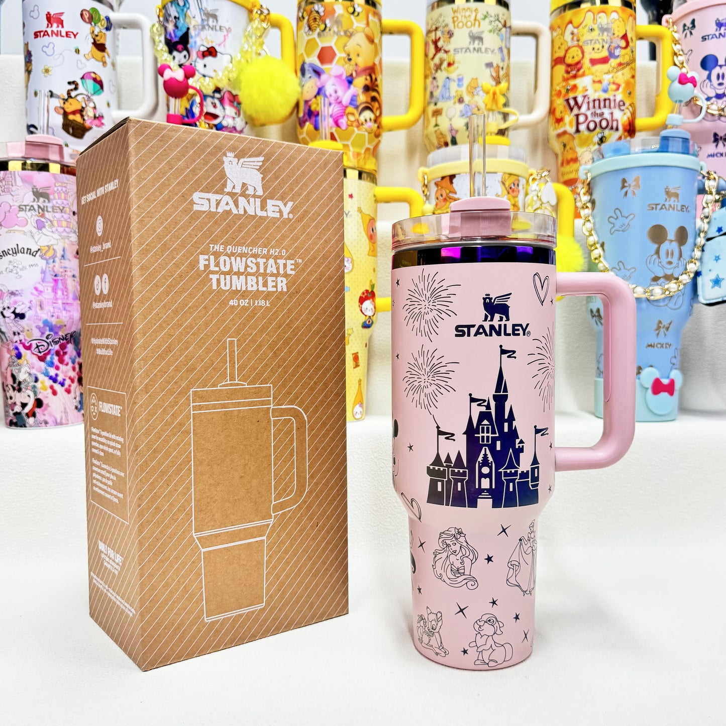 🔥40oz Pop Mart Twinkle Twinkle & Winnie The Pooh Stanley Tumbler, Disney Collection, Factory Direct Mixed Wholesale