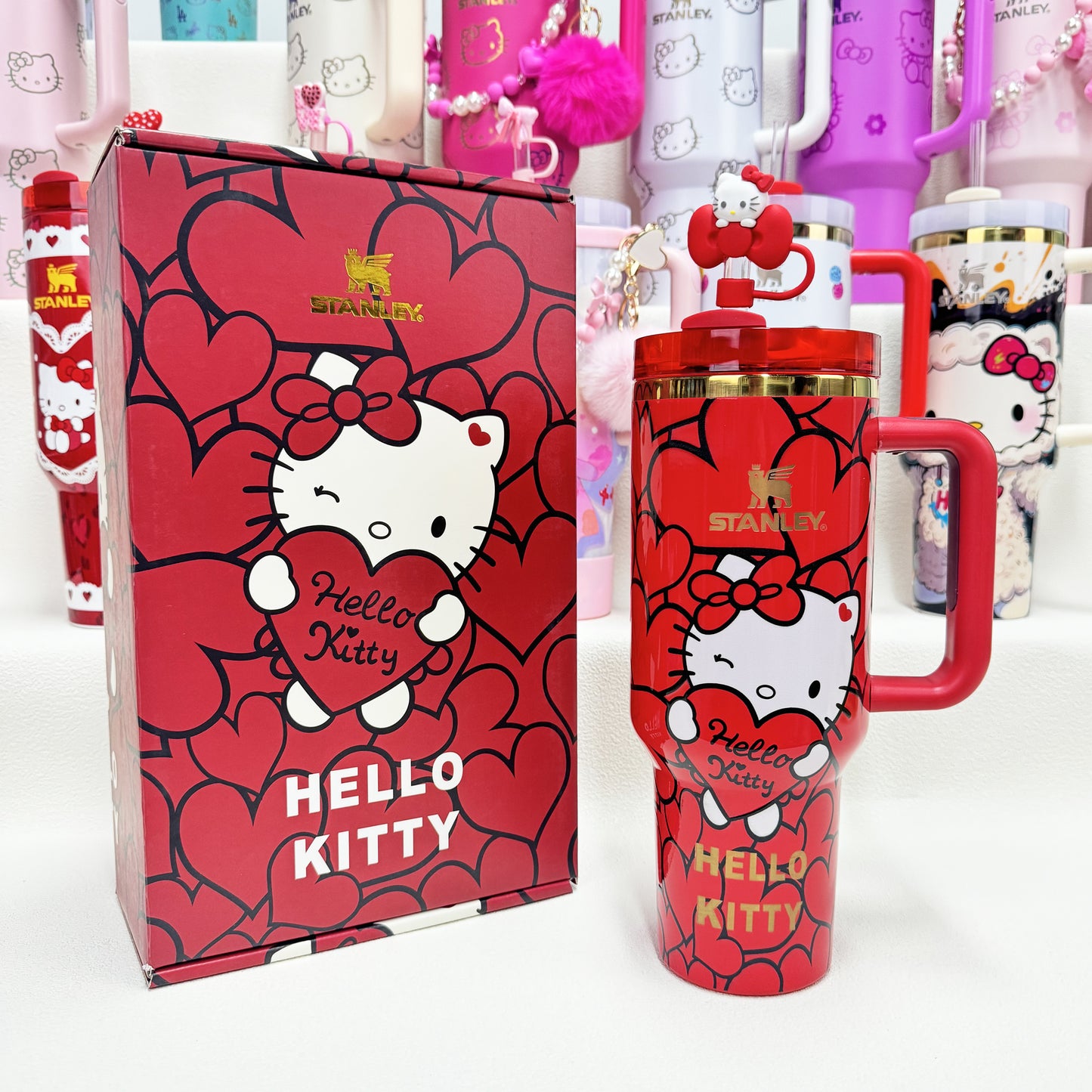 🔥40 OZ Stanley Tumbler Sanrio Hello Kitty Co-branded collection withAccessories，MixWholesale Available,Constantly Updated.