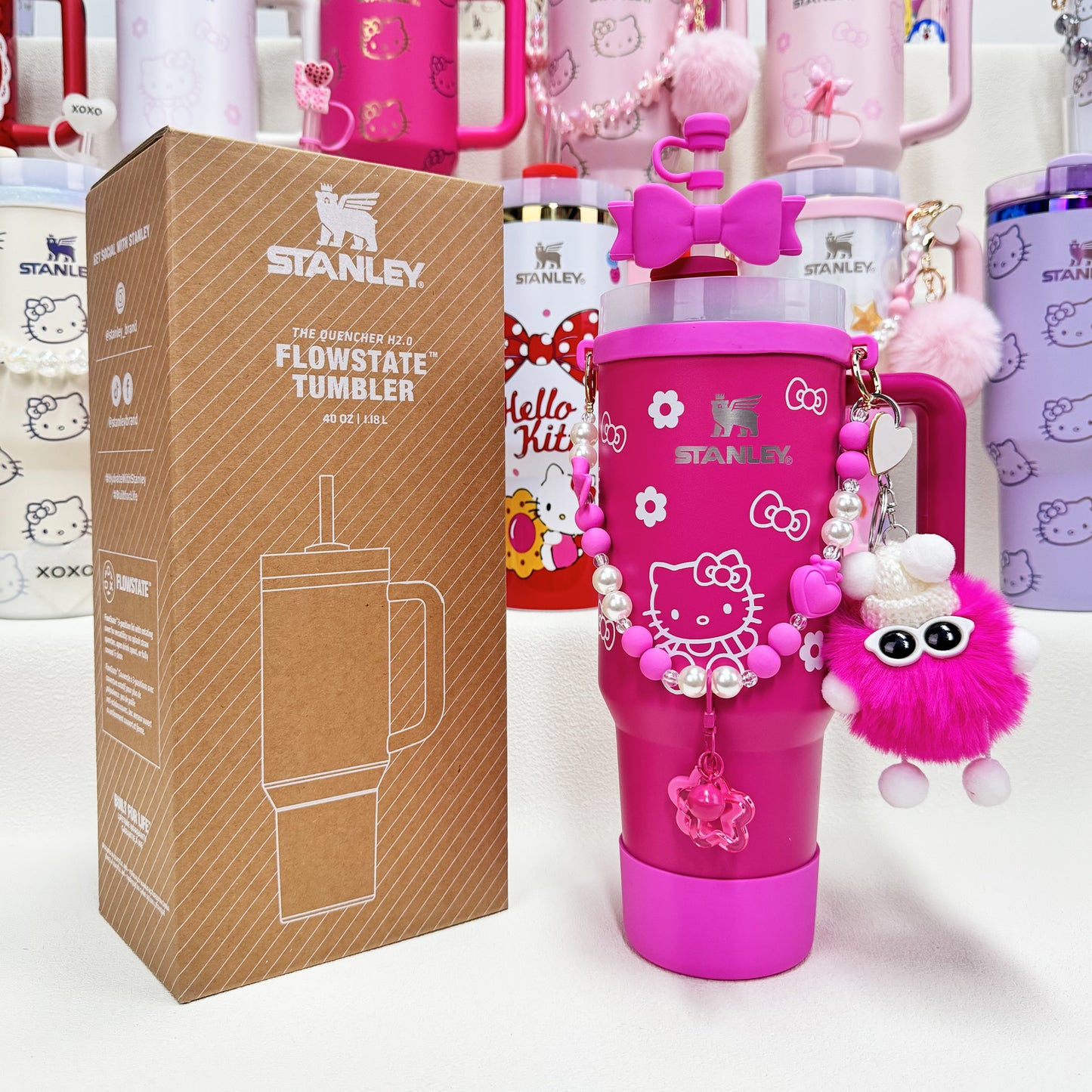 🔥40 OZ Stanley Tumbler Sanrio Hello Kitty Co-branded collection withAccessories，MixWholesale Available,Constantly Updated.