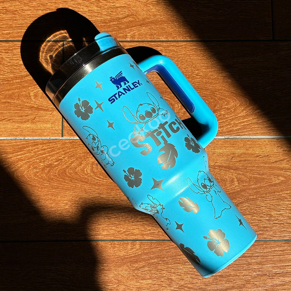 🔥40 OZ Stitch Insulated Cup 1200ML🥰 Straw Topper as Free Gift🎁