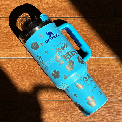 🔥40 OZ Stitch Insulated Cup 1200ML🥰 Straw Topper as Free Gift🎁