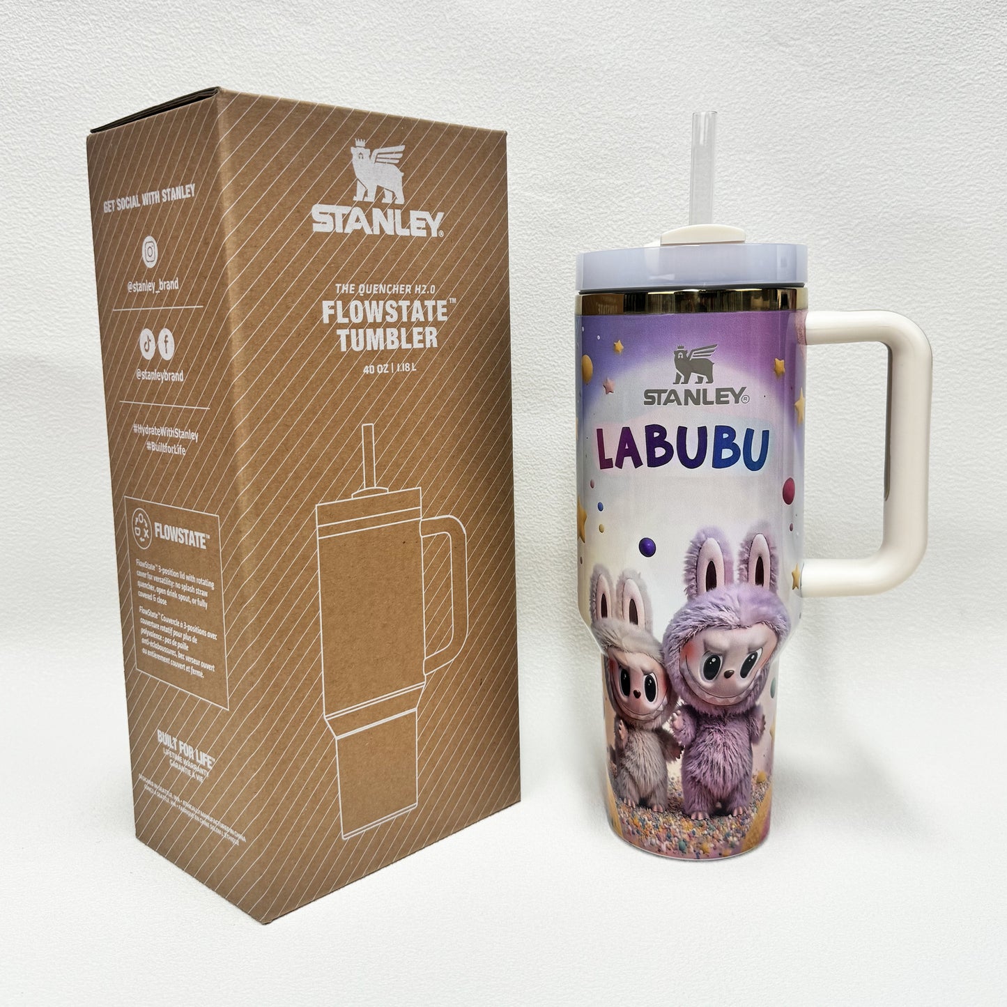 40oz Stanley Tumbler LABUBU Co-branded Limited Edition Collection, Perfect for Daily Use & Gifting(Factory Direct Supply, Mixed Wholesale Available, New Styles Updated Ongoing)