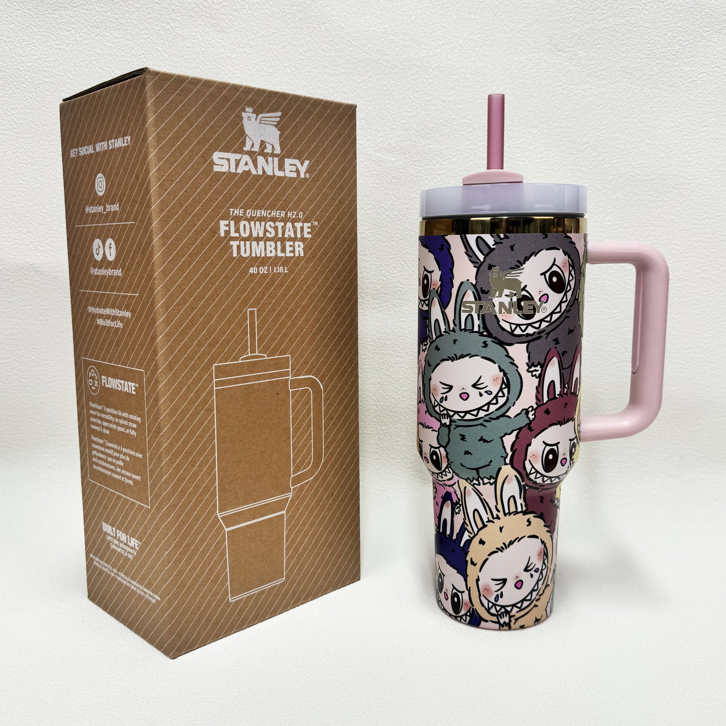 40oz Stanley Tumbler LABUBU Co-branded Limited Edition Collection, Perfect for Daily Use & Gifting(Factory Direct Supply, Mixed Wholesale Available, New Styles Updated Ongoing)