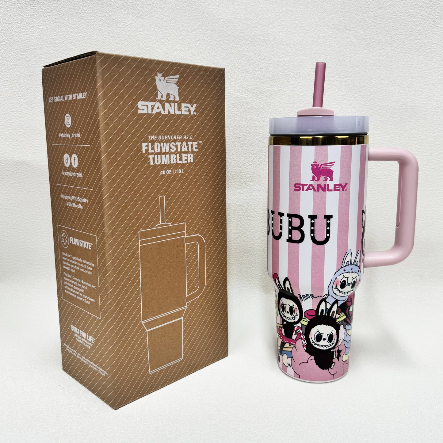 40oz Stanley Tumbler LABUBU Co-branded Limited Edition Collection, Perfect for Daily Use & Gifting(Factory Direct Supply, Mixed Wholesale Available, New Styles Updated Ongoing)