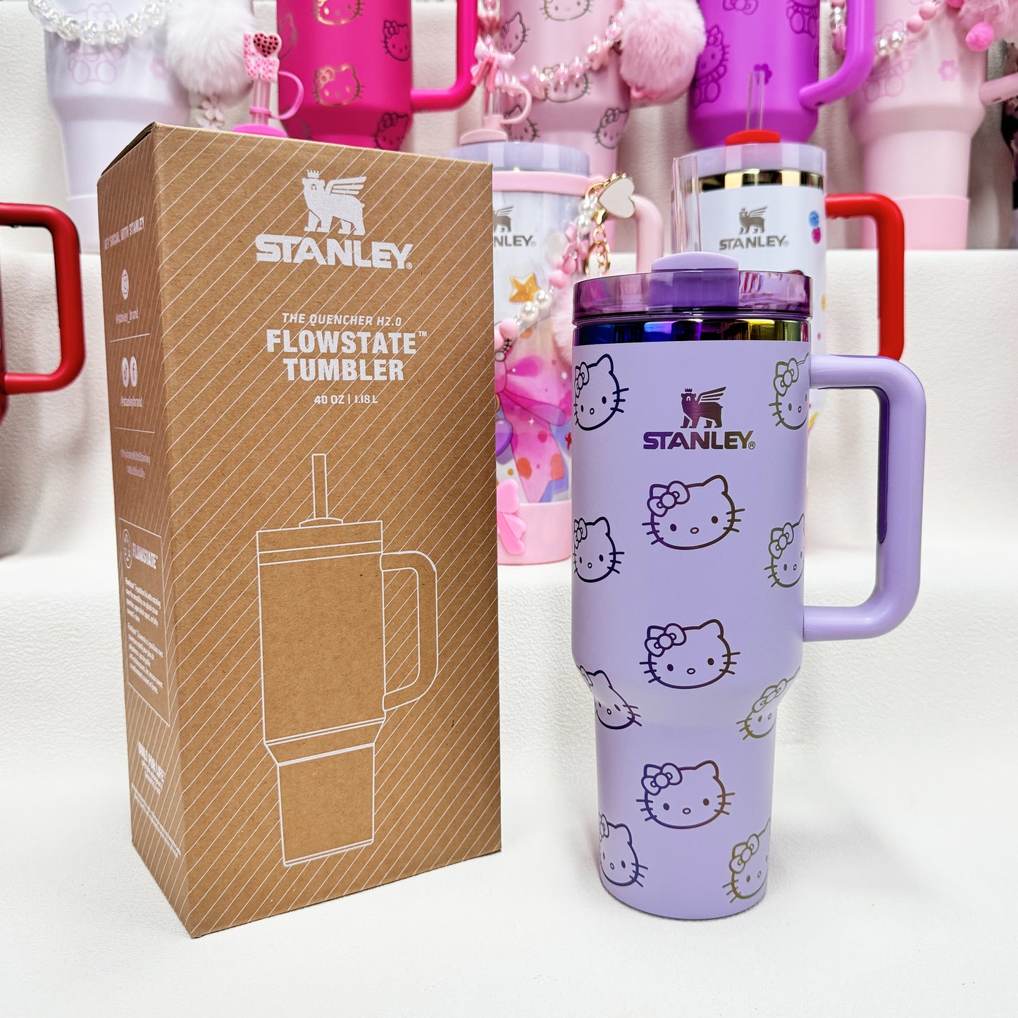 🔥40 OZ Stanley Tumbler Sanrio Hello Kitty Co-branded collection withAccessories，MixWholesale Available,Constantly Updated.