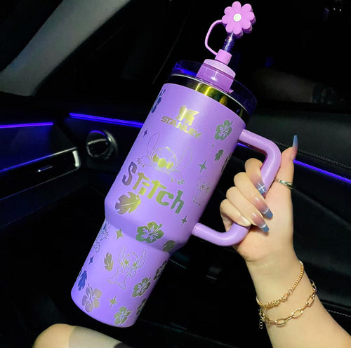 🔥40OZ Stitch Cup 1200ML 🥰 Straw Topper as Free Gift🎁